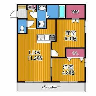 ステラウッド野中Ⅱ【1階】の間取り