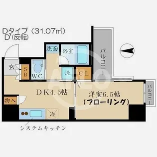 プレサンスNEO心斎橋【2階】の間取り