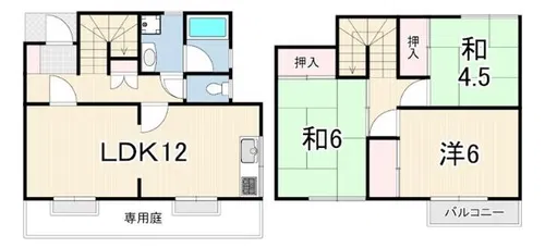 タウンハウス池上【1階】の間取り