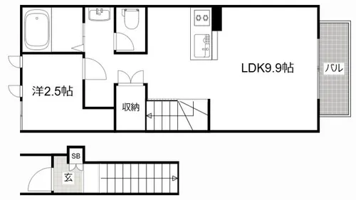 兵庫県姫路市広畑区北河原町【アパート】の間取り