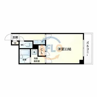 ホワイエ阪南【6階】の間取り