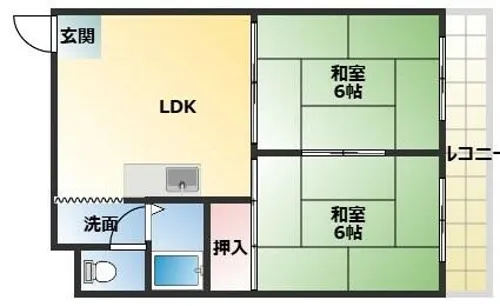 ホーク武庫之荘【1階】の間取り
