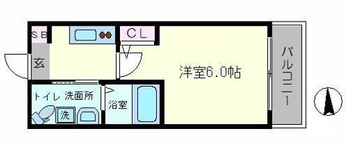 グランパシフィック北畠【7階】の間取り