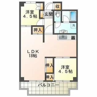 上高丸コーポラス【4階】の間取り
