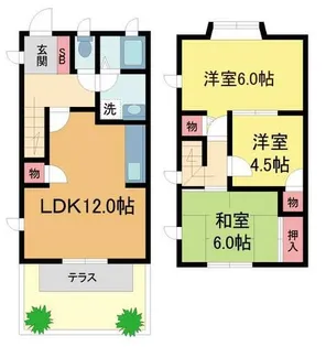 兵庫県西宮市甲陽園日之出町【テラスハウス】の間取り