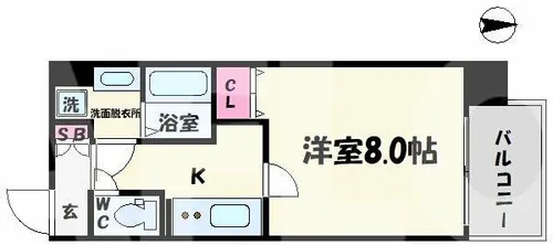 FOREST NAMBA【2階】の間取り