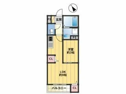 グリッター 香椎【303号室】の間取り