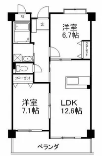 第5元木ビル【6階】の間取り