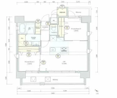 ネストピア渡辺通【10階】の間取り