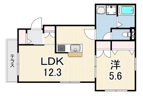 トロワレーブ御影城ノ前【1階】の間取り
