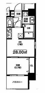 プライマル南森町パークビュー【8階】の間取り