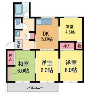 清和台住宅団地5号棟【3階】の間取り
