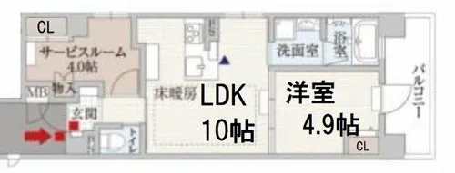 CRYSTAL OSAKA【5階】の間取り
