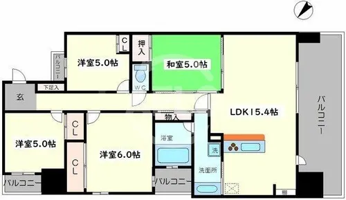 レジディア都島Ⅰ【9階】の間取り
