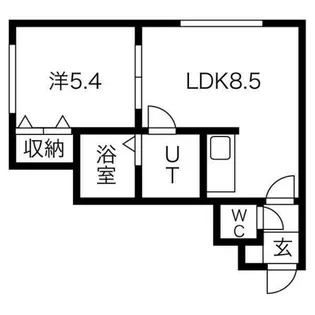 マイルーム環状通東A棟【3階】の間取り