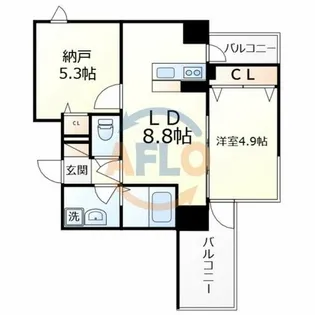 GROOVE堺東レジデンス【8階】の間取り