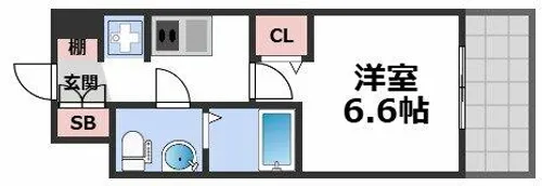 エグゼ大阪CITYアインツ【6階】の間取り