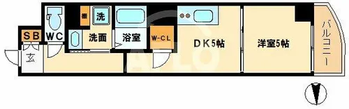 アクアプレイス上本町【7階】の間取り