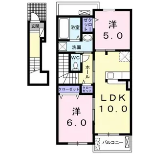 プランドール東佐野Ⅱ【2階】の間取り