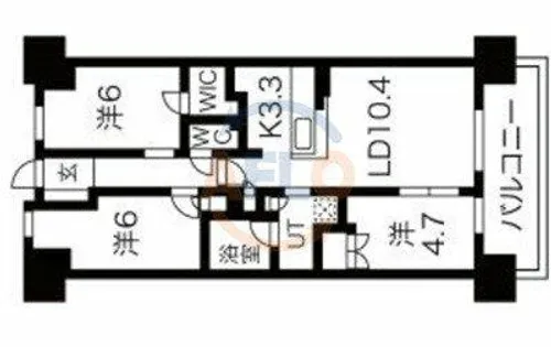 大阪ベイレジデンス【12階】の間取り