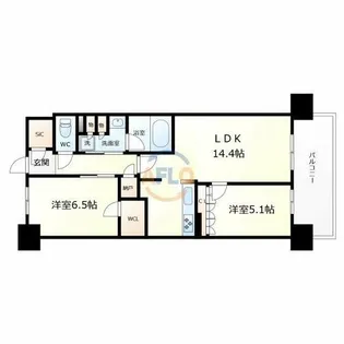 大阪ベイレジデンス【8階】の間取り