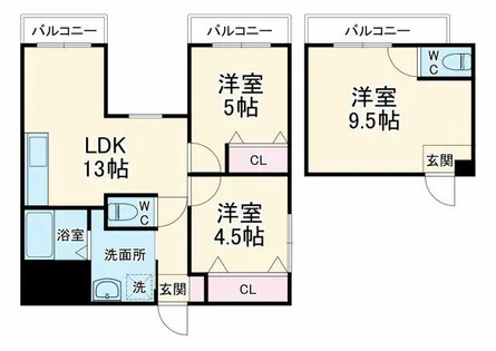 グレース肥後橋【6階】の間取り