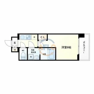 エスリード ザ・グレア大阪【6階】の間取り