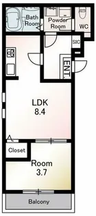 ココアス戸畑【2階】の間取り