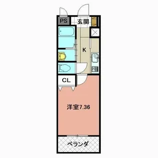 プランドール九工大前【1階】の間取り