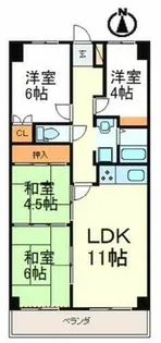 金山グランドハイツ【14階】の間取り