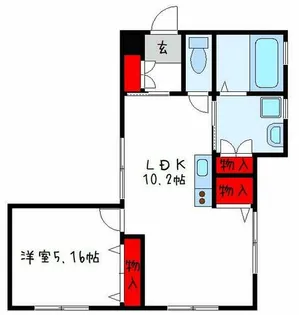 アートコーポ東太子【1階】の間取り
