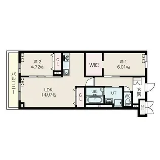 ロビニア若草【3階】の間取り