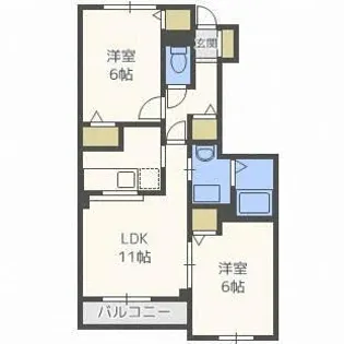 レガーノ弐番館【104号室】の間取り