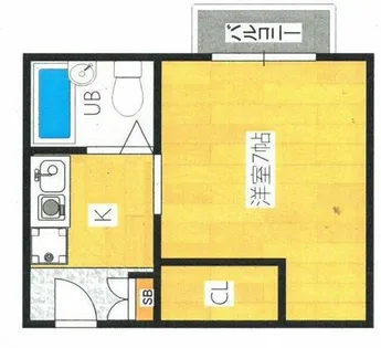グランヴェルデ中桜塚【103号室】の間取り
