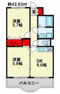 ニューシティアパートメンツ南小倉 Ⅰ【906号室】の間取り