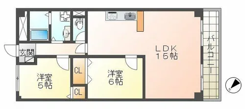 ユニハイム明石【11階】の間取り