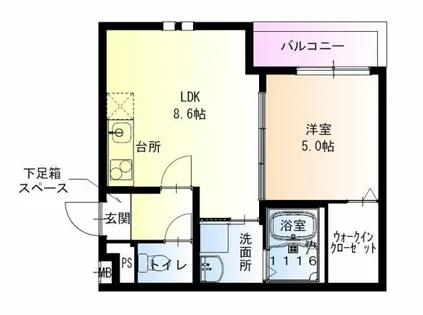 フジパレス夙川香櫨園ノース【101号室】の間取り