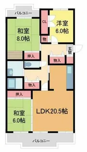 花園マンション【203号室】の間取り