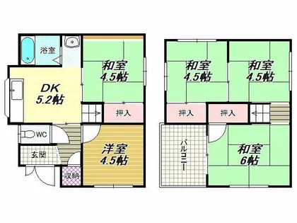 大阪府松原市高見の里2丁目【一戸建】の間取り