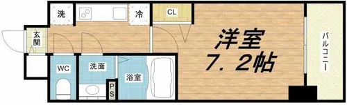 プレサンス大国町ラヴェニール【15階】の間取り