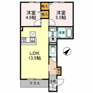 HEARTY’S ENT I棟【103号室】の間取り