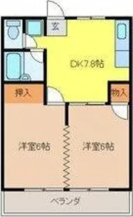ハイツコスモス【1階】の間取り