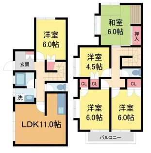 兵庫県西宮市上ケ原山田町【タウンハウス】の間取り