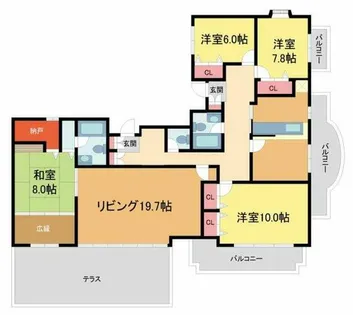 フォーシーズンズ芦屋【5階】の間取り