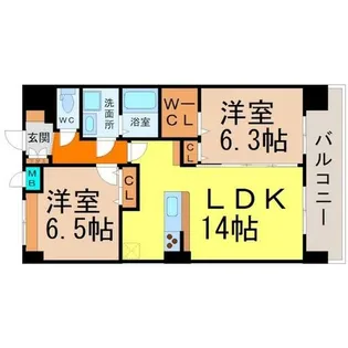 プラジュ千種【6階】の間取り