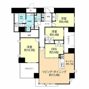 グランドメゾン百道浜Ocean&Forest【1201号室】の間取り