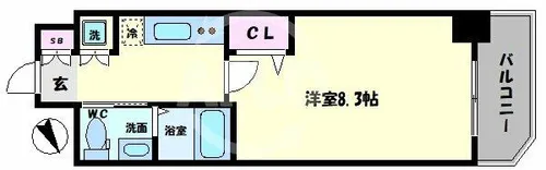 ディナスティ玉造【10階】の間取り