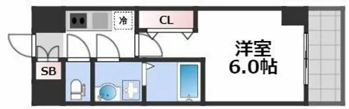 レオンコンフォート難波クレア【14階】の間取り
