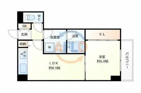 阪神ハイグレードマンション3番館【5階】の間取り