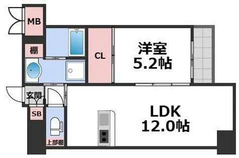 プレジオ長田【8階】の間取り